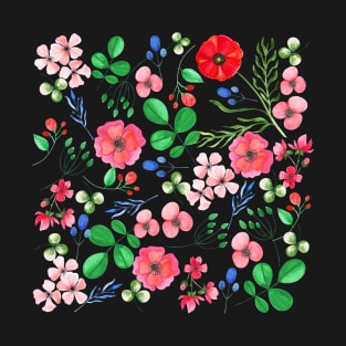 Whimsical watercolor floral T-Shirt