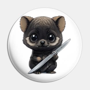 Animals with knives Pin