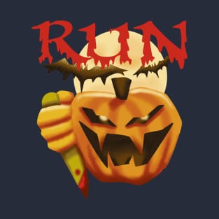 Run Halloween Pumpkin Monster Face Costume For Women&Men T-Shirt