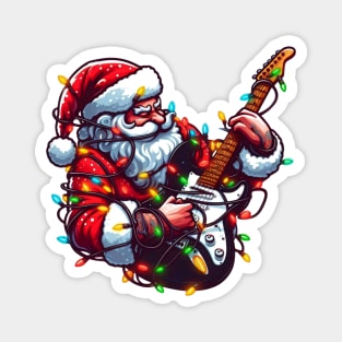 Santa Claus Playing Electric Guitar Magnet