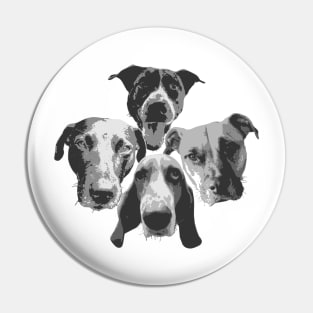 4 dogs Pin