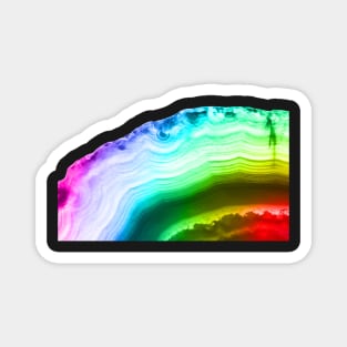 Rainbow colors fancy agate slice mineral Magnet