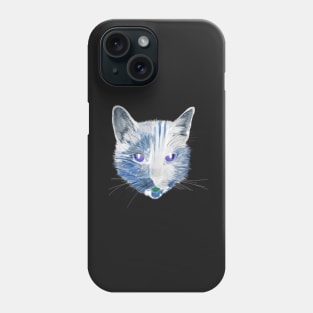 Tortoiseshell Cat Digital Art (Invert) Phone Case