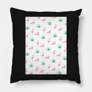 Flamingo, Flamingos pattern, Palm leaves, Print, Tropical, Bird, Pattern, Funny art, Modern art, Wall art, Print, Minimalistic, Modern Pillow