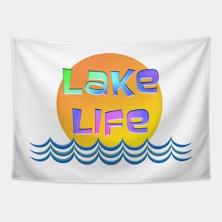 LAKE LIFE Sun & Water Illustration Tapestry