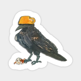 mischievous tea crow Magnet