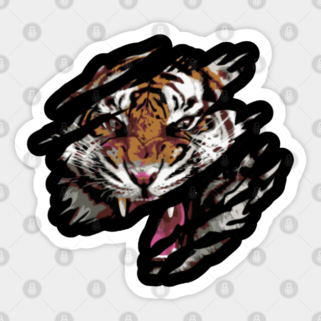 Tiger With Claw - Tiger Head - Sticker