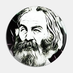 Walt Whitman Black and White Portrait | Walt Whitman Artwork 4 Pin