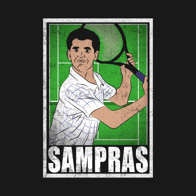 Sampras Tennis Player Hero Vintage Grunge by TEEWEB