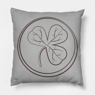 Shamrock Dark Outline Floral Pattern Pillow