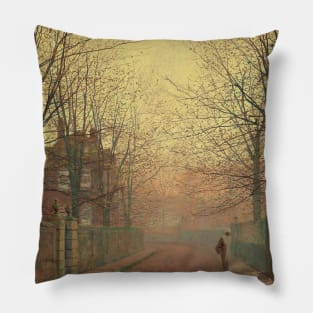 An Autumn Lane by John Atkinson Grimshaw Pillow