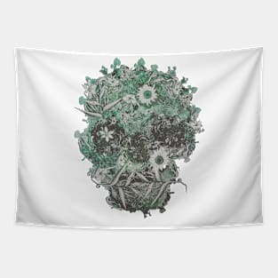 Floral Skull Flat Tapestry