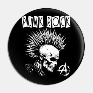 Punk Skull With Mohawk - Punk Rock Pin