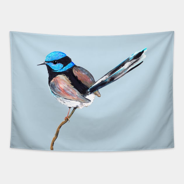 Superb fairy wren Tapestry by Bwiselizzy