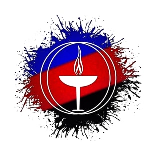Paint Splatter Polyamory Pride Flag Unitarian Universalism Symbol T-Shirt