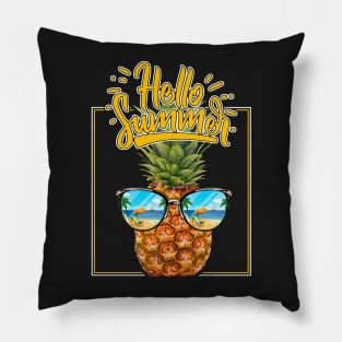 Hello Summer Tropical Pineapple with sun glasses product Pillow