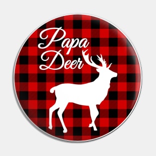 Buffalo Plaid Christmas Deer Pin