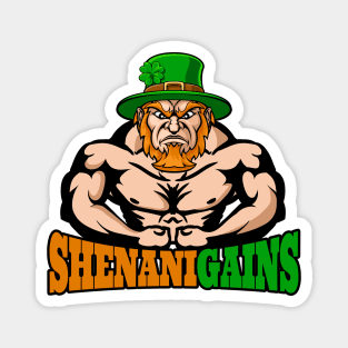 Irish Muscular Leprechaun Bodybuilder St Patricks Day Flexing Shenanigains Fitness Gym Workout Gift Magnet