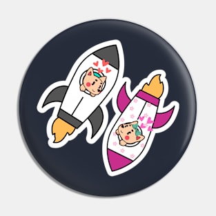 space dog love Pin