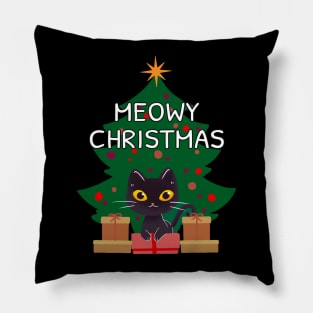 Meowy Christmas Pillow