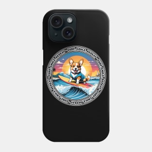 Surf, Smile, Repeat - Surfing Corgi Phone Case