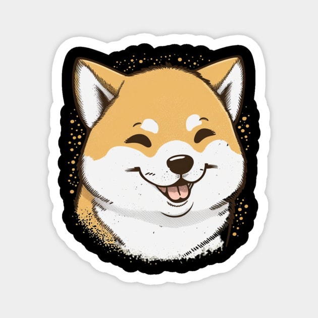 Cute Smiling Shiba Inu Dog, Dog Lover Magnet by logiamerch