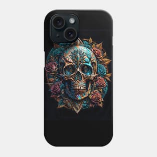 Skull & Roses (1) - Trippy Psychedelic Skulls Phone Case