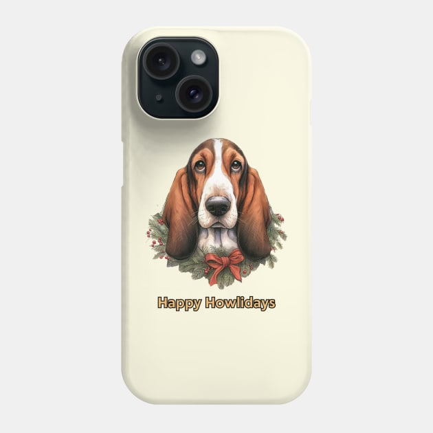 Happy Howlidays - Basset Hound Phone Case by ZogDog Pro