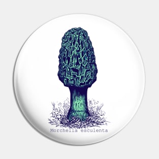 Bright Blue Morel Pin