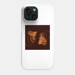 fun cartoon doodle of twin bright orange goldfish Phone Case