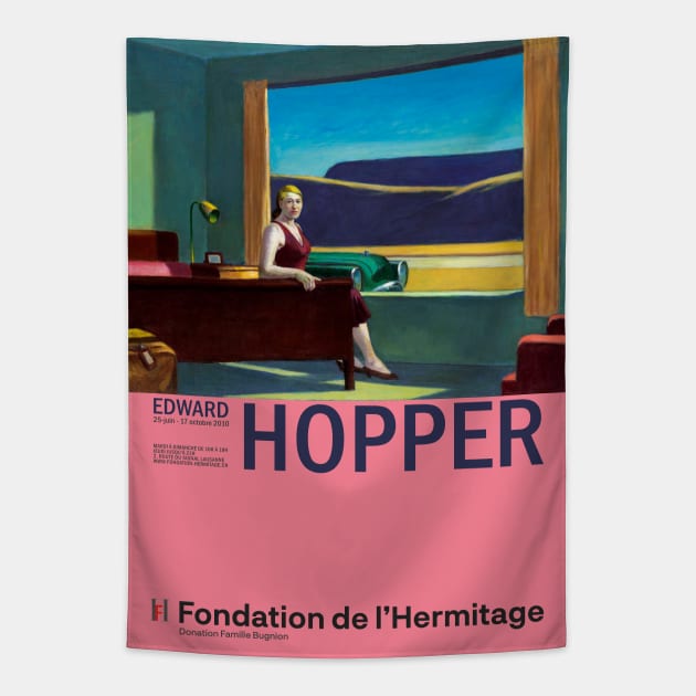 Edward Hopper - Western Motel - Minimalist Exhibition Art Poster Tapestry by notalizard