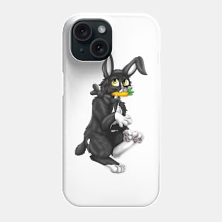 Bobtail BunnyCat: White Bicolor (Black) Phone Case