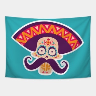 Day of the Dead Sugar Skull Mariachi Tapestry