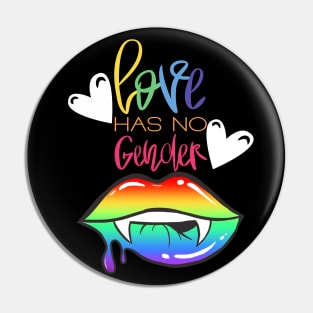 Love Has No Gender Rainbow Hearts Vampire Pin