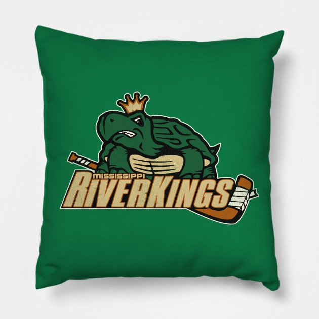Defunct Mississippi Riverkings Hockey Team Pillow by Defunctland