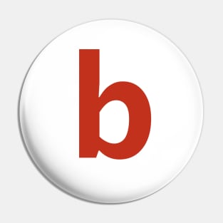 Letter b in Red Text Minimal Typography Pin