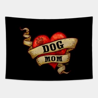 Vintage Heart Dog Mom Tapestry