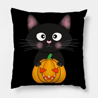 Halloween cute cat pumpkin Pillow