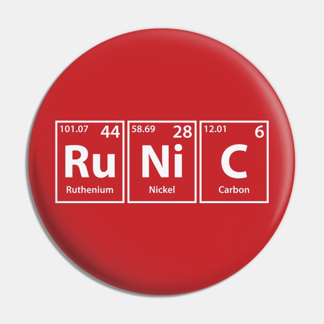 Runic (Ru-Ni-C) Periodic Elements Spelling Pin by cerebrands