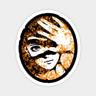 Punk Fashion Style Oval Orange Glowing Girl Magnet