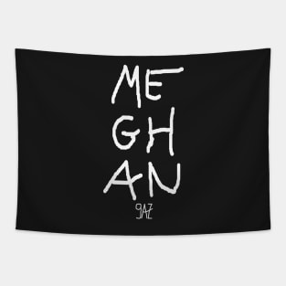 Name Meghan for black background by 9AZ Tapestry