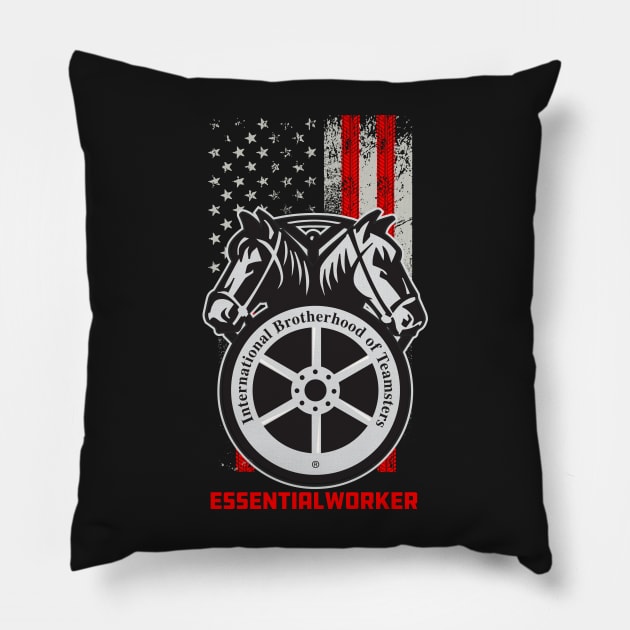 Teamsters Gift, Union worker, Essential Worker design Pillow by laverdeden