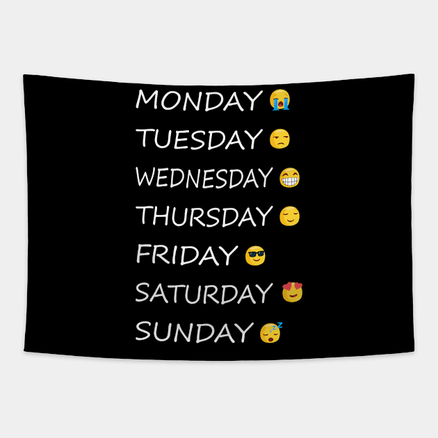 Funny Emoji 7 days Mood Tapestry by Artistry Vibes