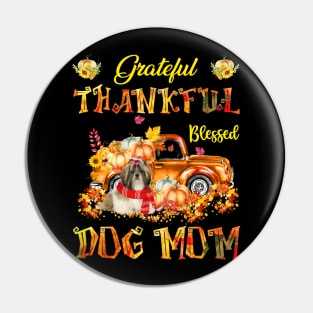 Shih Tzu Truck Pumpkin Thankful Grateful Blessed Dog Mom Pin