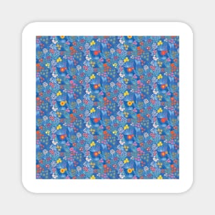 Flower Meadow Blue Magnet