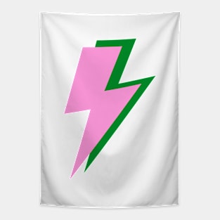 Pink and Green Shadow Double Lightning Bolt Tapestry