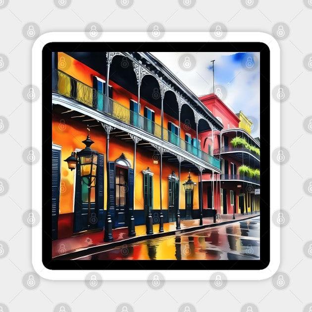 Memories of New Orleans - Bourbon Street Magnet by Oldetimemercan