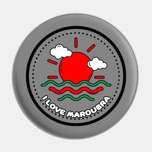 I LOVE MAROUBRA - RED AND GREEN Pin