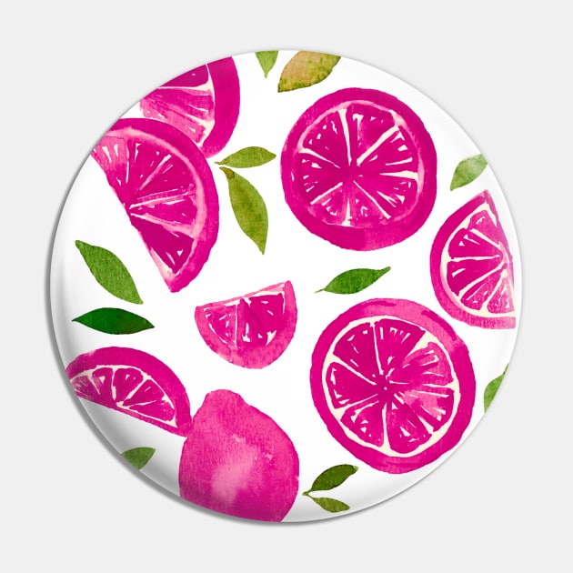 Watercolor lemons viva magenta Pin by wackapacka