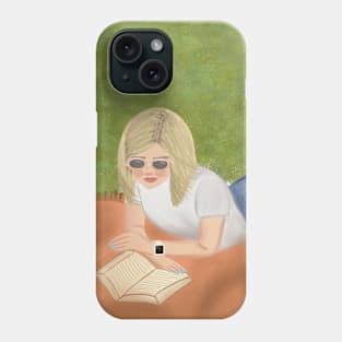 Reading in the park Phone Case